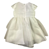 Miss Blumarine Abito Mezza Manica Tinta Unita Con Tulle Bianco Per Neonata