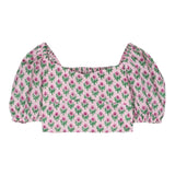 Saint Barth Top Mezza Manica Fantasia Floreale Rosa Per Bambina