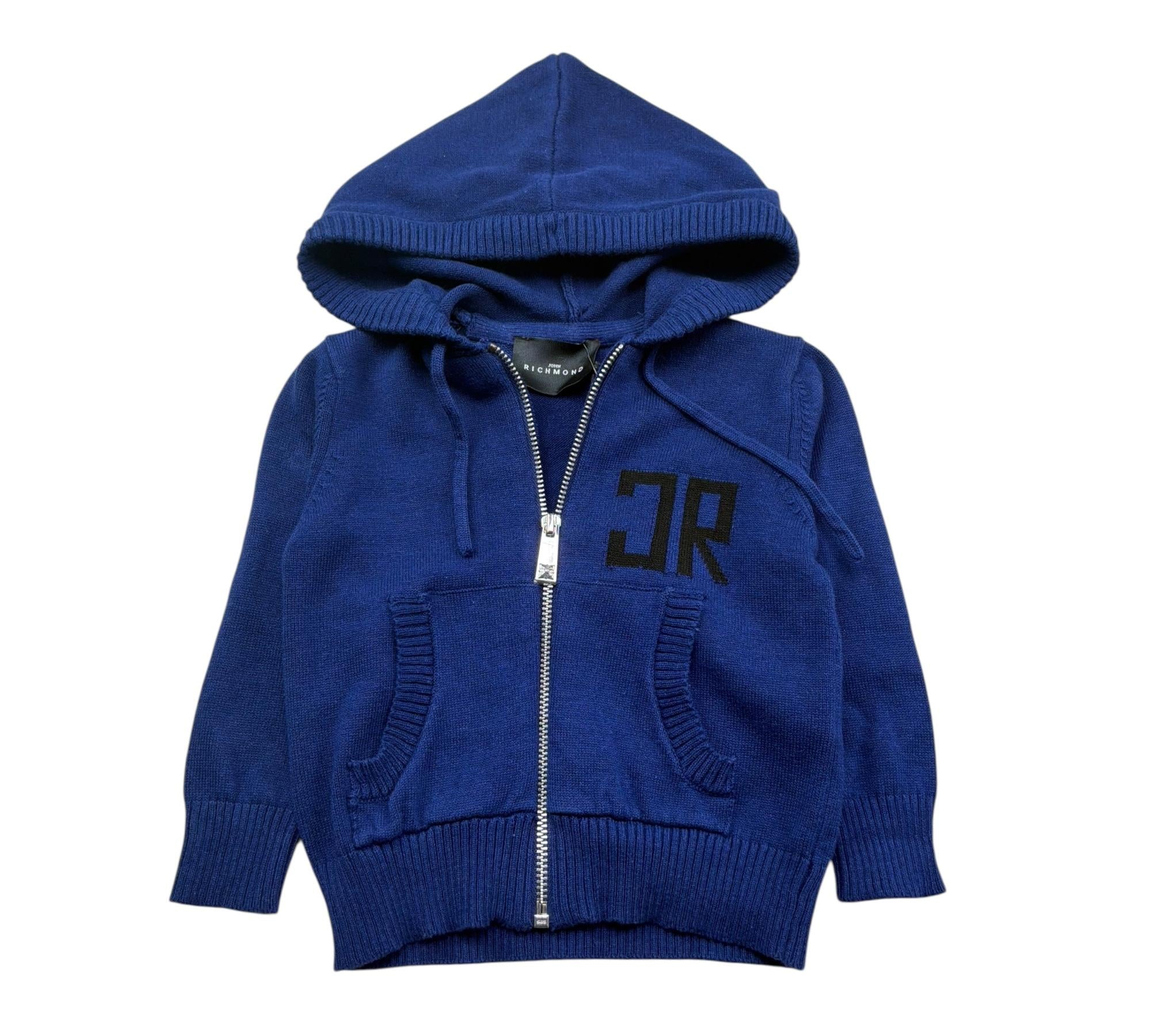 John Richmond Maglia con Zip E Cappuccio Tinta Unita per Neonato RIP26021MA BLU JOHN RICHMOND 
