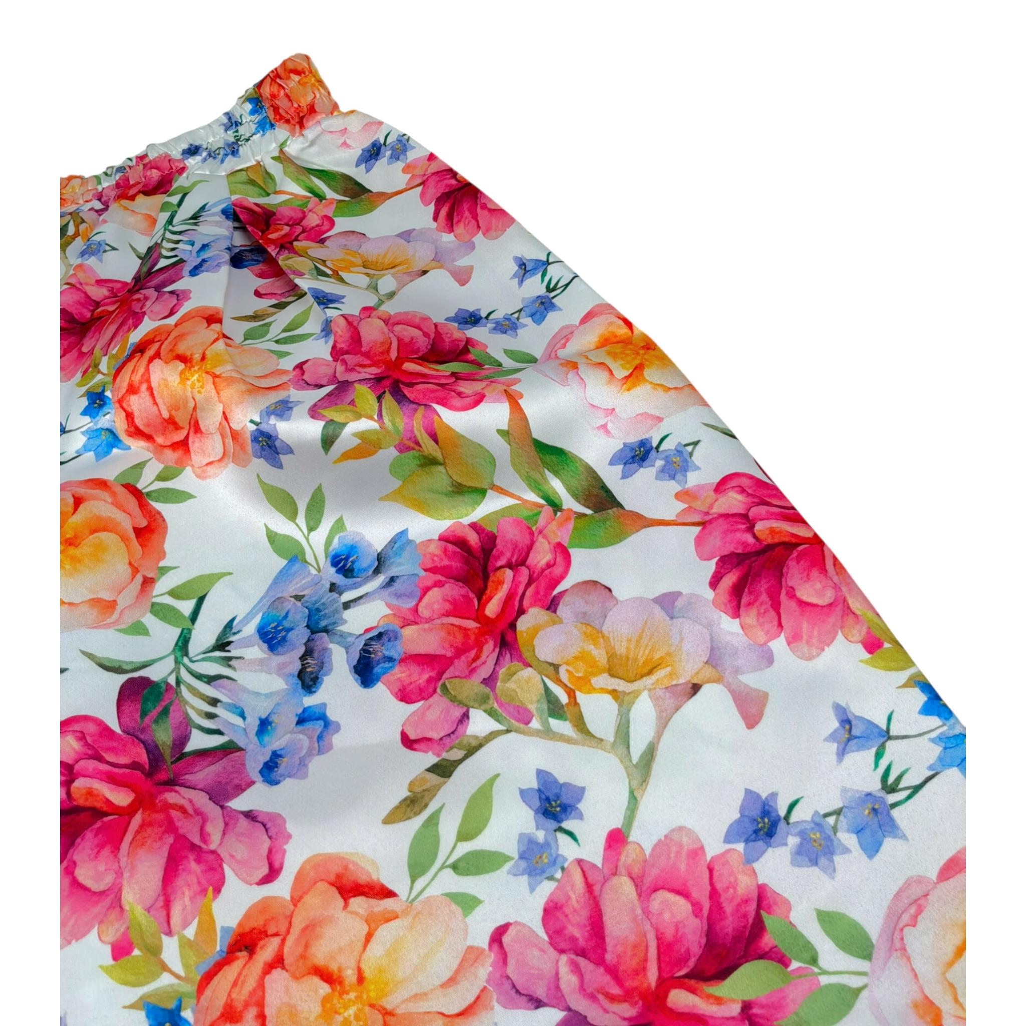 Magil Pantalone Modello A Palazzo Tinta Unita con Stampa per Bambina FN25044 BIANCO MAGIL 