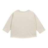 Play Up Shirt Girocollo Tinta Unita Con Stampa In Contrasto Beige Per Neonato