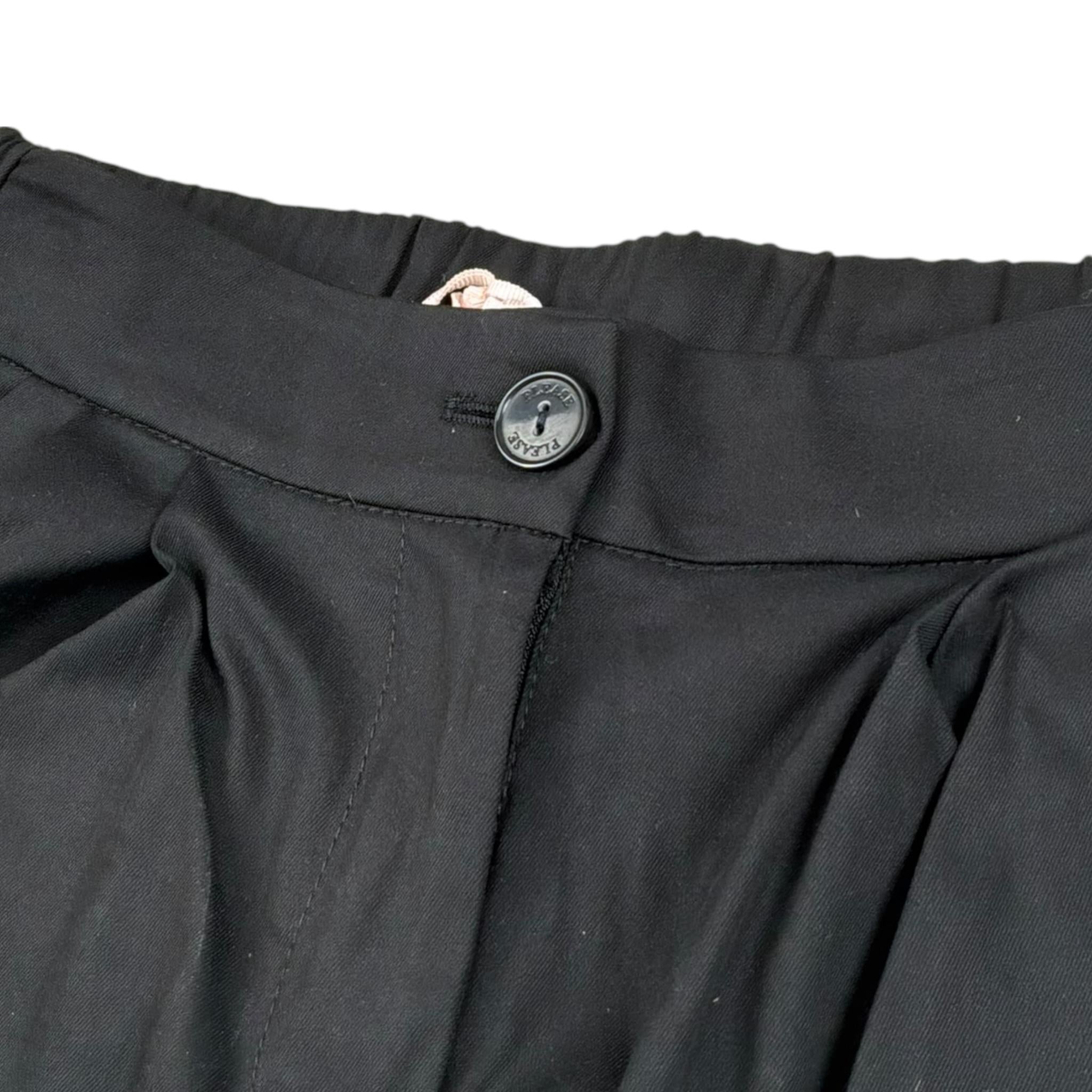 Please Pantalone Tinta Unita Modello A Palazzo per Bambina PHP4132G73 NERO PLEASE 