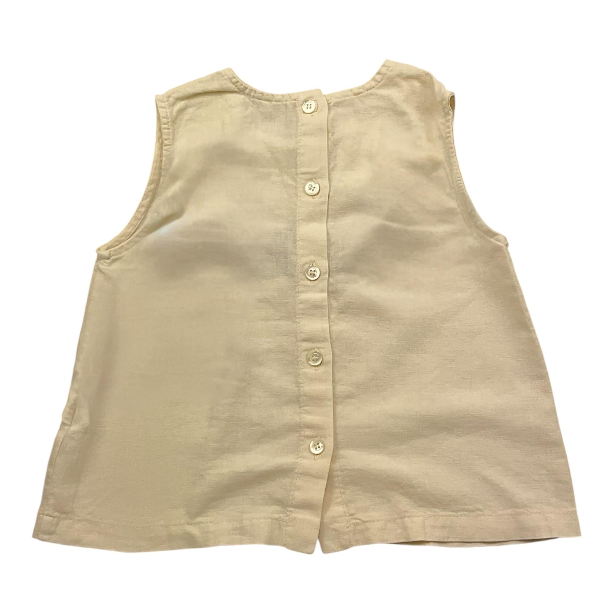 Babe & Tess Canotta Tinta Unita con Fantasia Fiori per Neonata 26518013N BEIGE BABE & TESS 