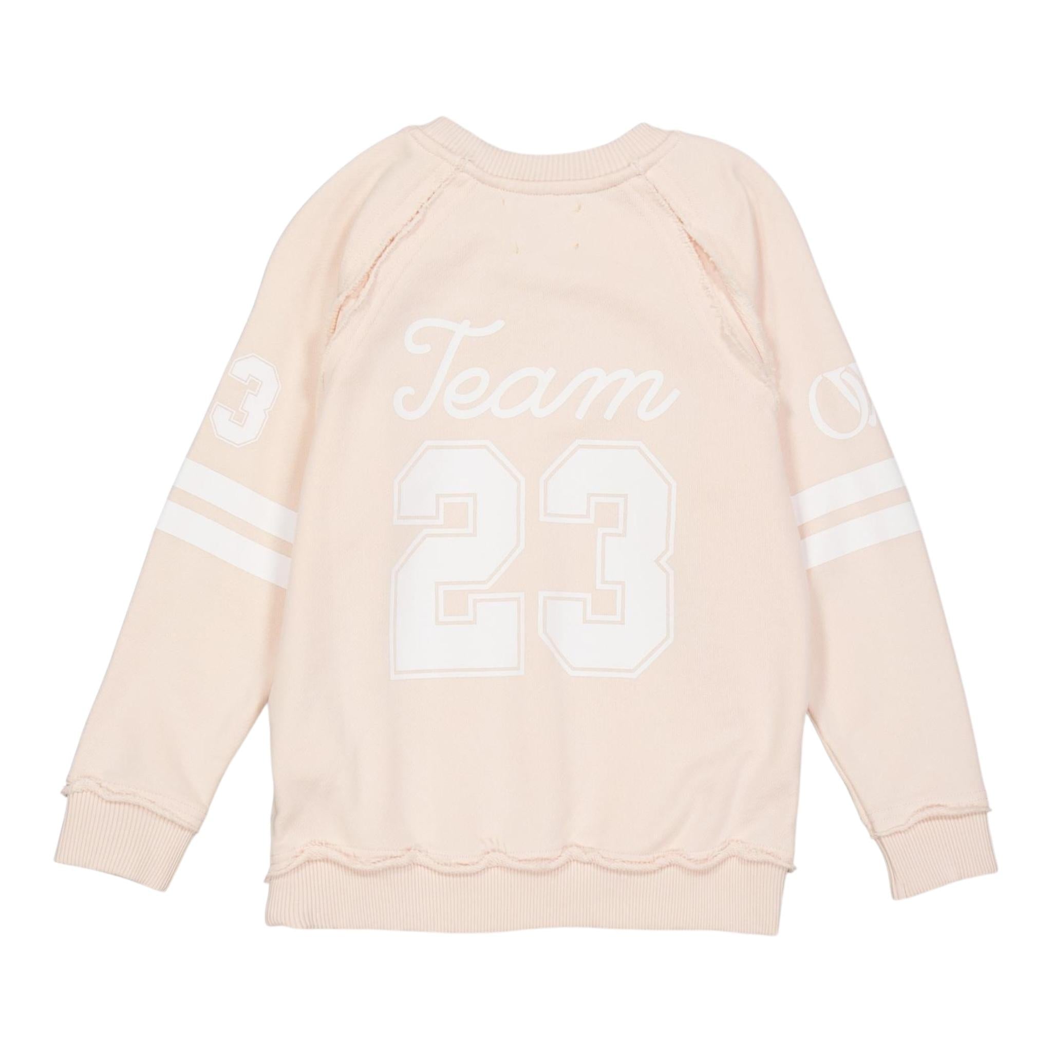 Off-White Felpa Girocollo Tinta Unita con Stampa per Bambina OBBA006S24 ROSA OFF-WHITE 