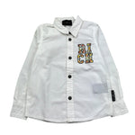 John Richmond Camicia Manica Lunga Tinta Unita con Logo per Bambino RIP25056CA BIANCO JOHN RICHMOND 
