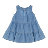Please Abit Baby Mädchen Einfarbig Denim Blau Armloch