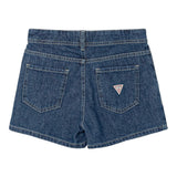 GUESS short in denim tinta unita con logo Blu per Bambina J4YD18D45E0X BLU GUESS 