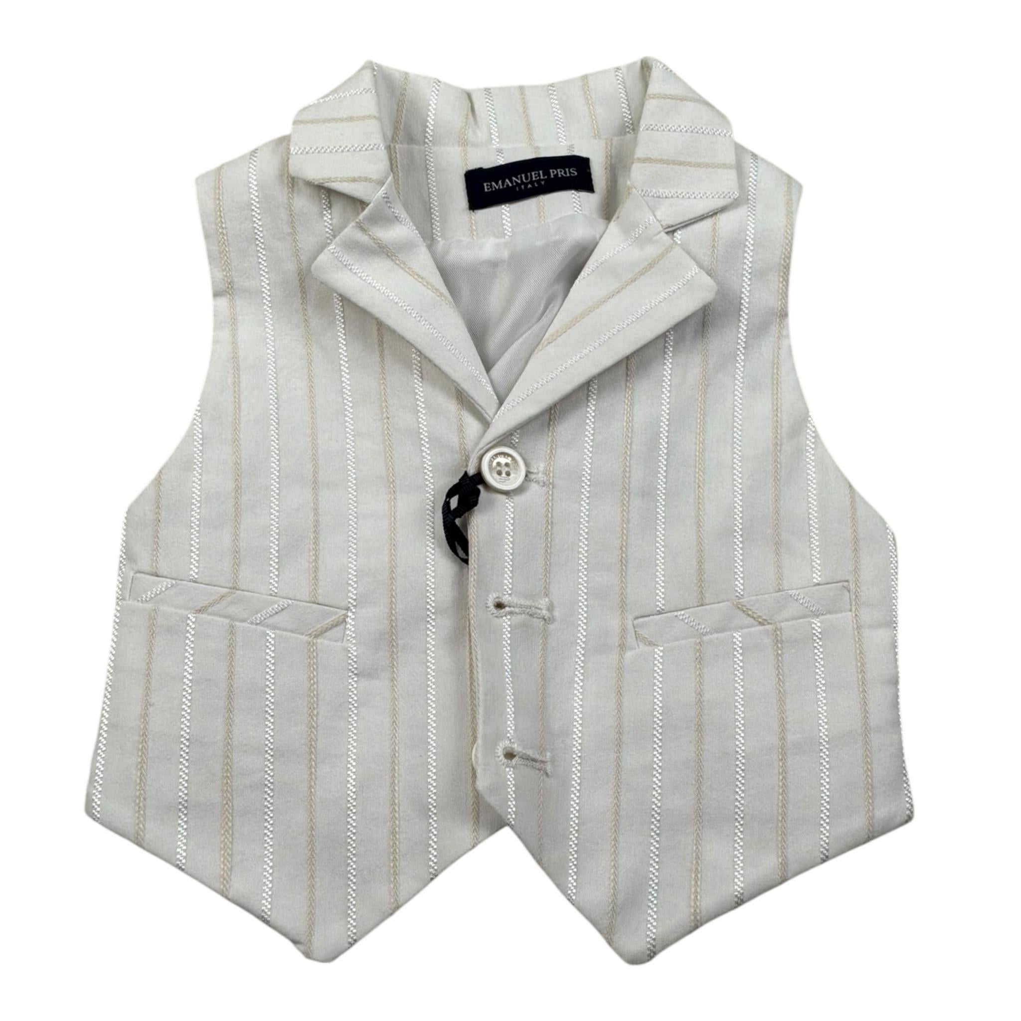 Emanuel Pris Gilet Tinta Unita per Neonato EPC2090N PANNA EMANUEL PRIS 