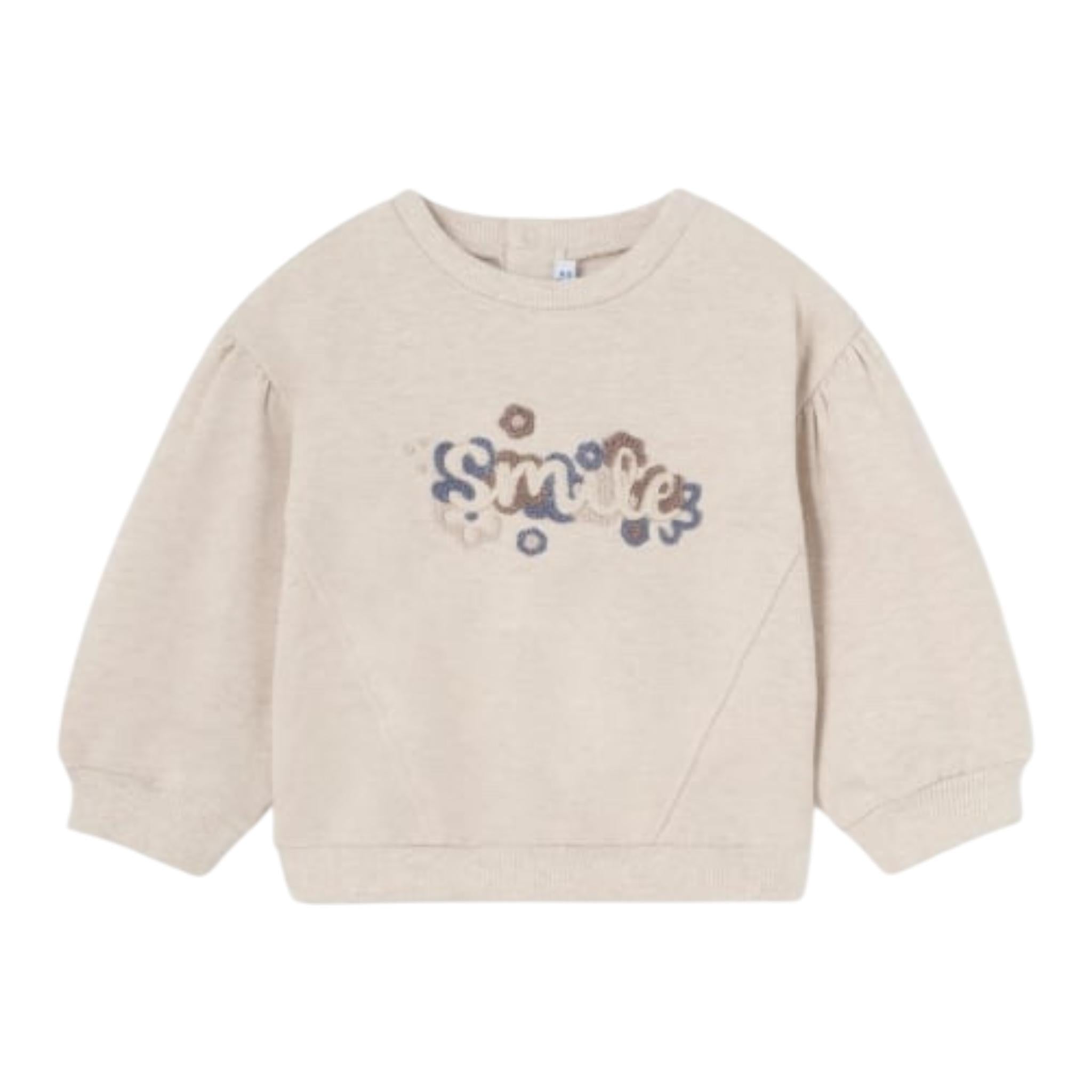 MAYORAL felpa girocollo tinta unita con stampa Beige per Bambina 2476 BEIGE MAYORAL 