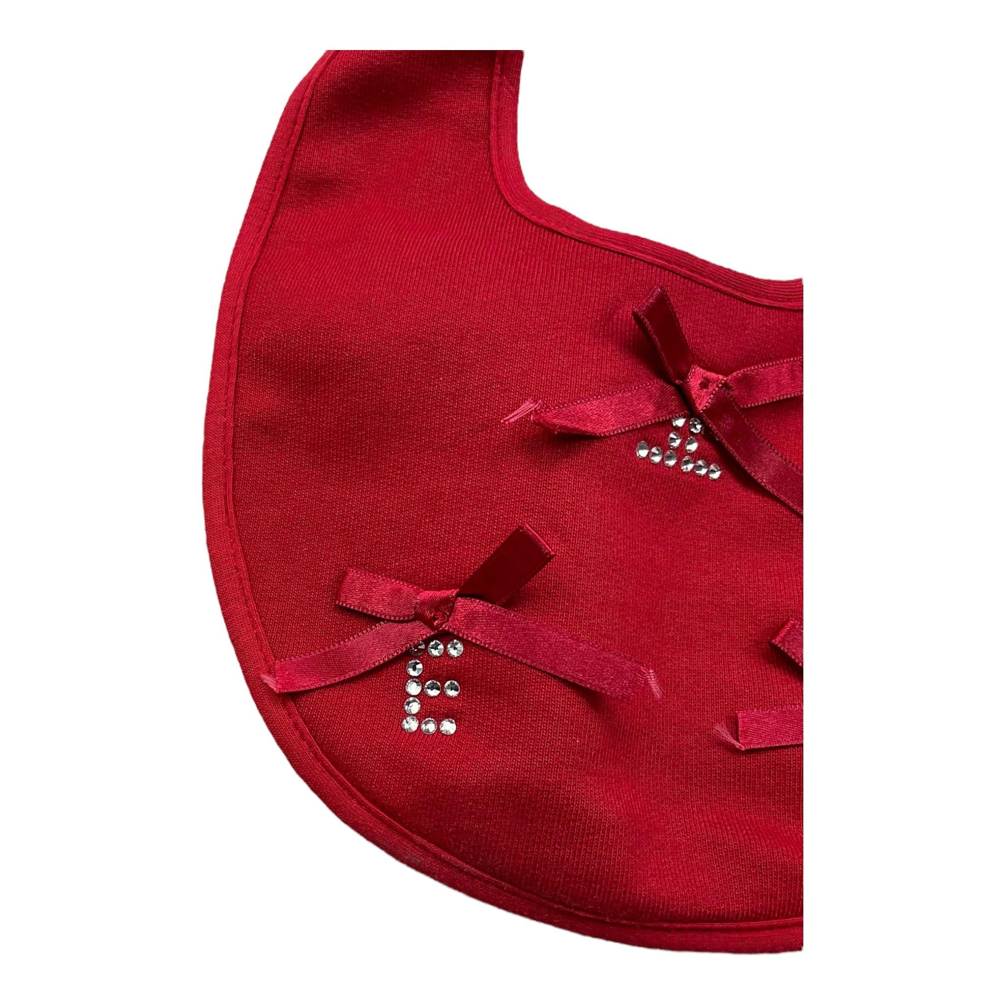 ELISABETTA FRANCHI bavetta tinta unita con fiocchi Rosso per Neonata ENBA044 ROSSO ELISABETTA FRANCHI 