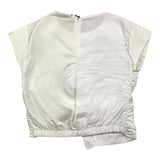 Naida Camicia Giromanica Tinta Unita Con Bottoni Bianco Per Bambina