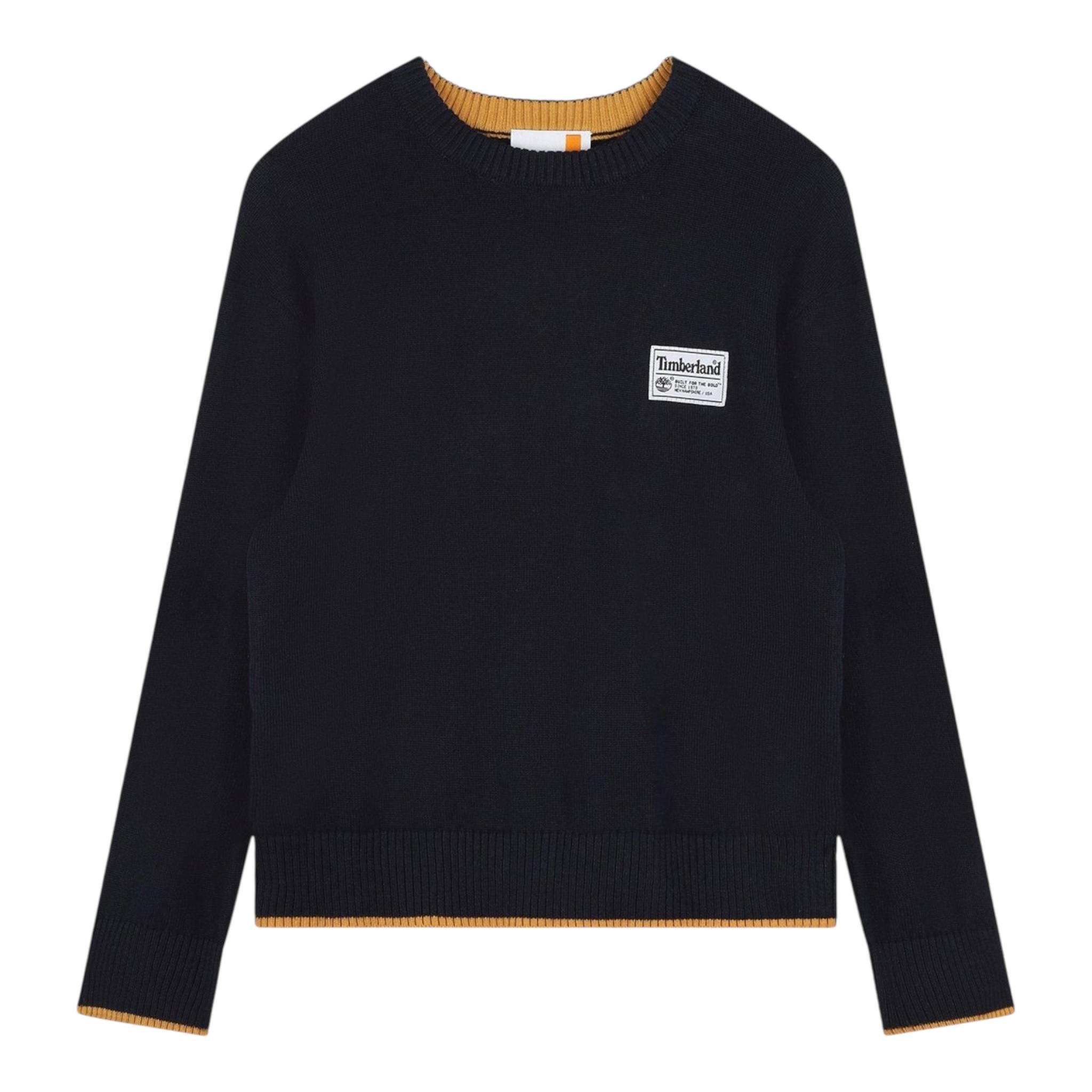 TIMBERLAND maglia girocollo tinta unita con logo Blu per Bambino T60338 BLU TIMBERLAND 