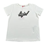 Liu Jo T-Shirt Girocollo tinta unita con Brillantini Bianco per Bambina GA50188 BIANCO LIU JO 