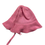 Paz Rodriguez Cappello Tinta Unita Con Laccetti Rosa Per Neonata