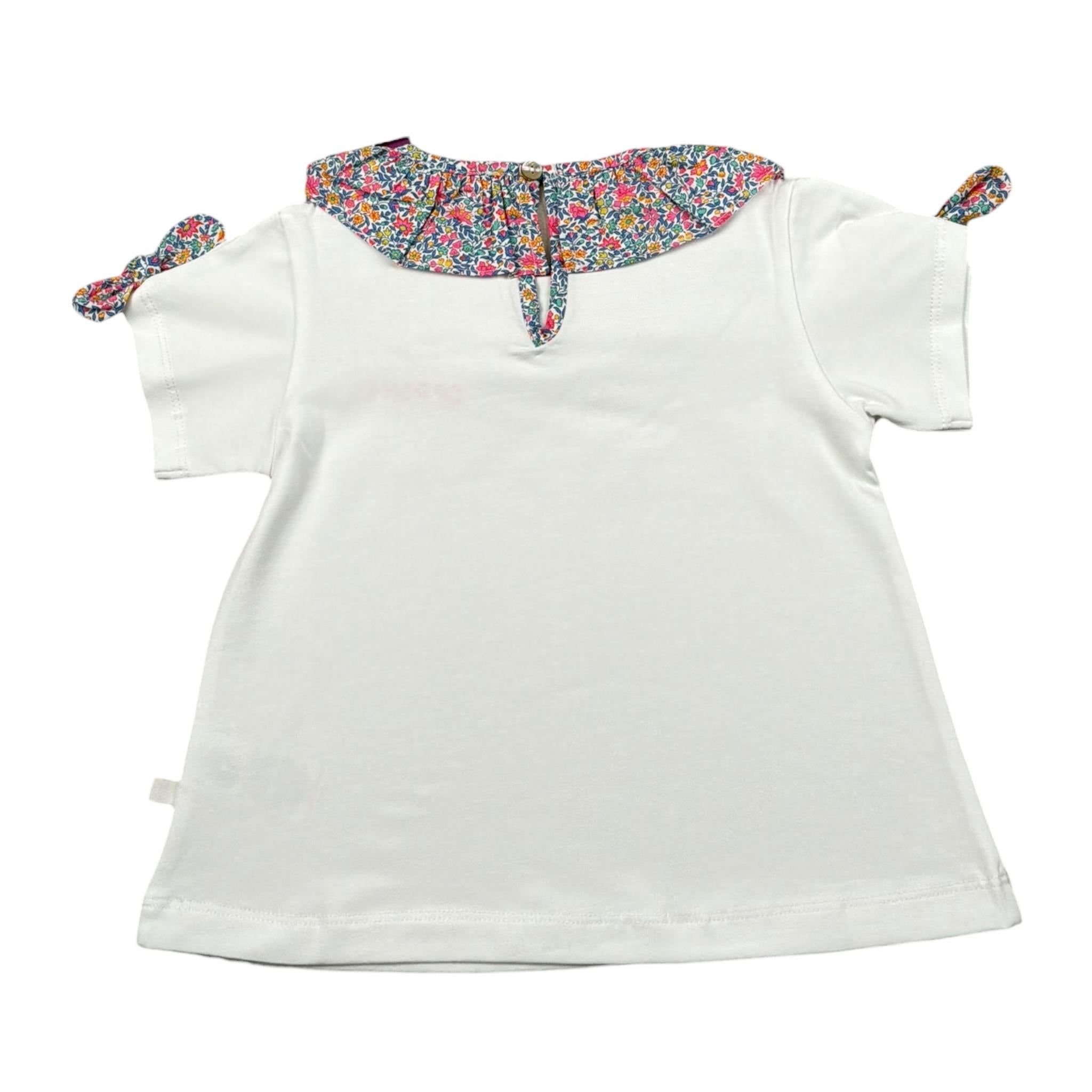 Laranjinha T-Shirt Tinta Unita con Colletto per Neonata 92907V5863L67 BIANCO LARANJINHA 