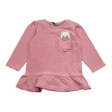 Name.It Abito Manica Lunga Tinta Unita Con Fantasia A Righe Rosa Per Neonata