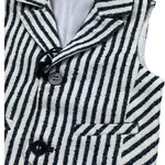 Manuel & Frank Gilet Tinta Unita con Fantasia A Righe per Neonato MF5034I BIANCO/BLU MANUEL & FRANK 