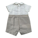Le Bebe Pagliaccetto Mezza Manica Bicolore per Neonato LBB4919 BIANCO/BEIGE LE BEBE 
