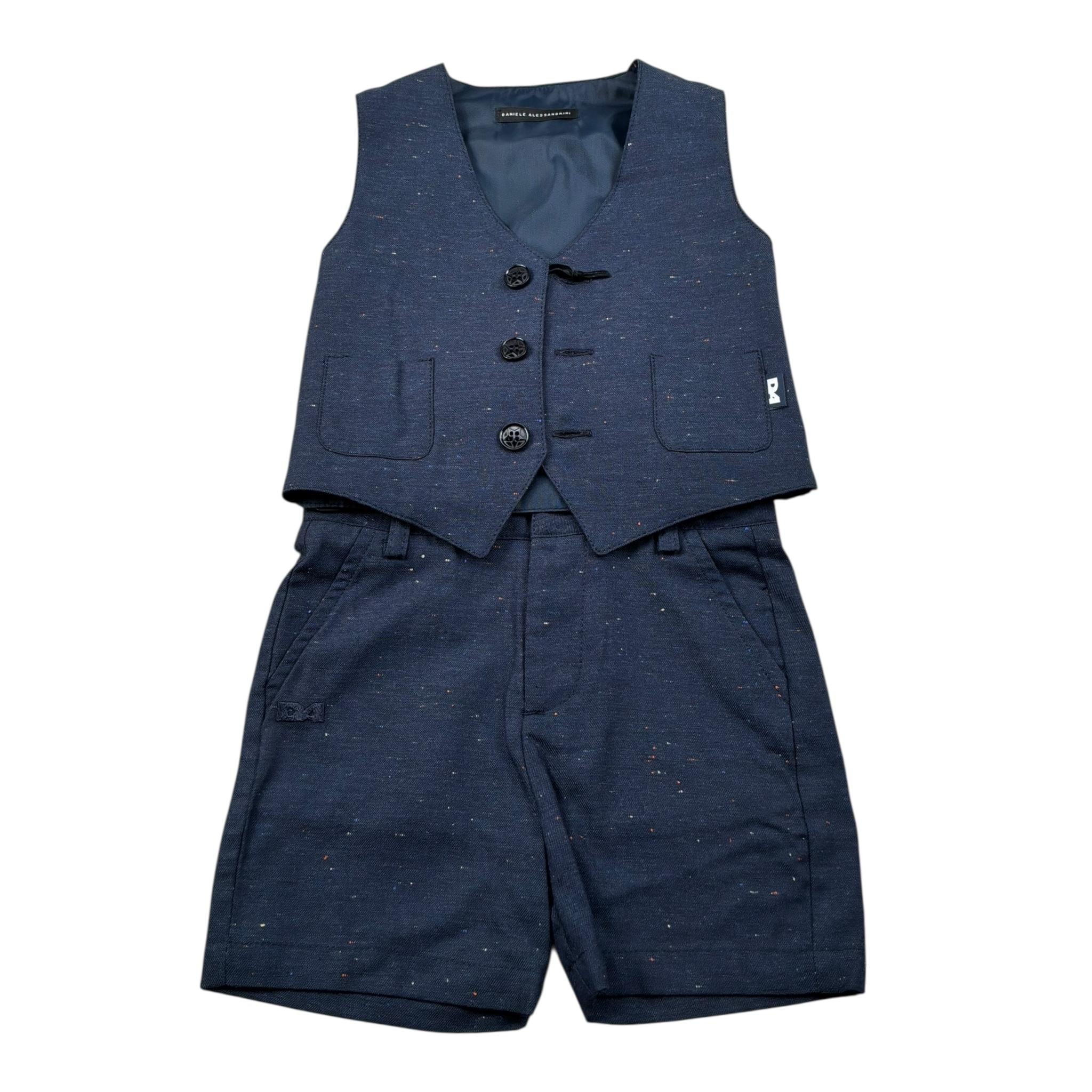 Daniele Alessandrini Completo 2 Pezzi Gilet-Bermuda per Bambino 1296K200163 BLU DANIELE ALESSANDRINI 