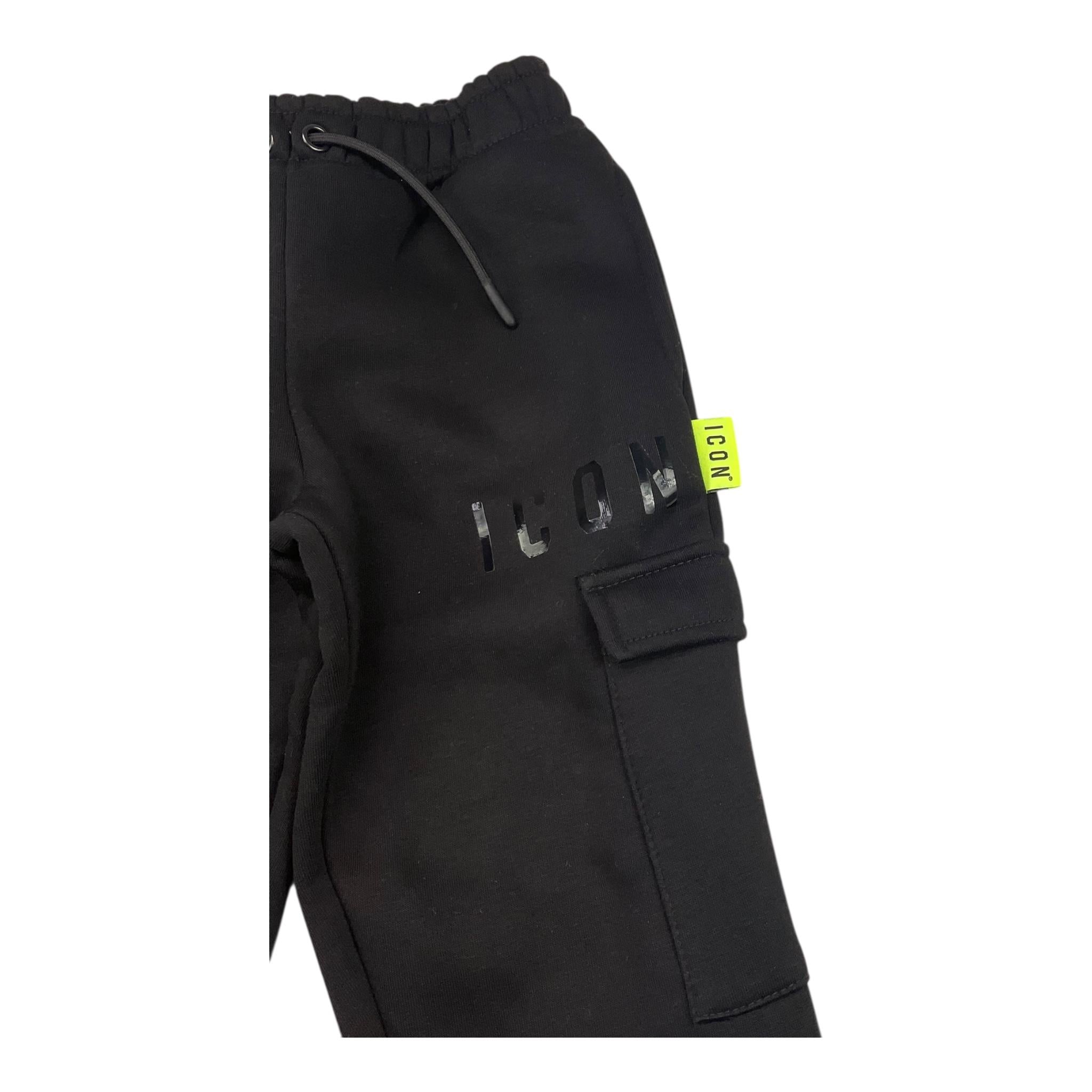 ICON pantalone tuta tinta unita Nero per Bambino IBSP00308 NERO ICON 
