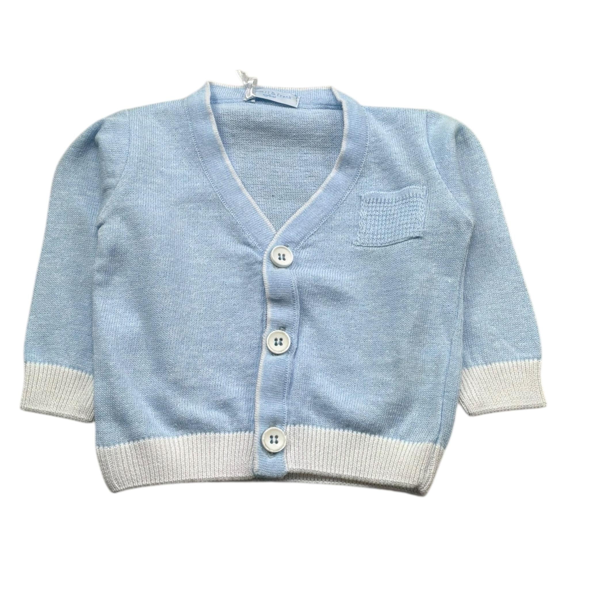 Manuel & Frank Cardigan Tinta Unita con Taschino per Neonato MF4235I AZZURRO MANUEL & FRANK 