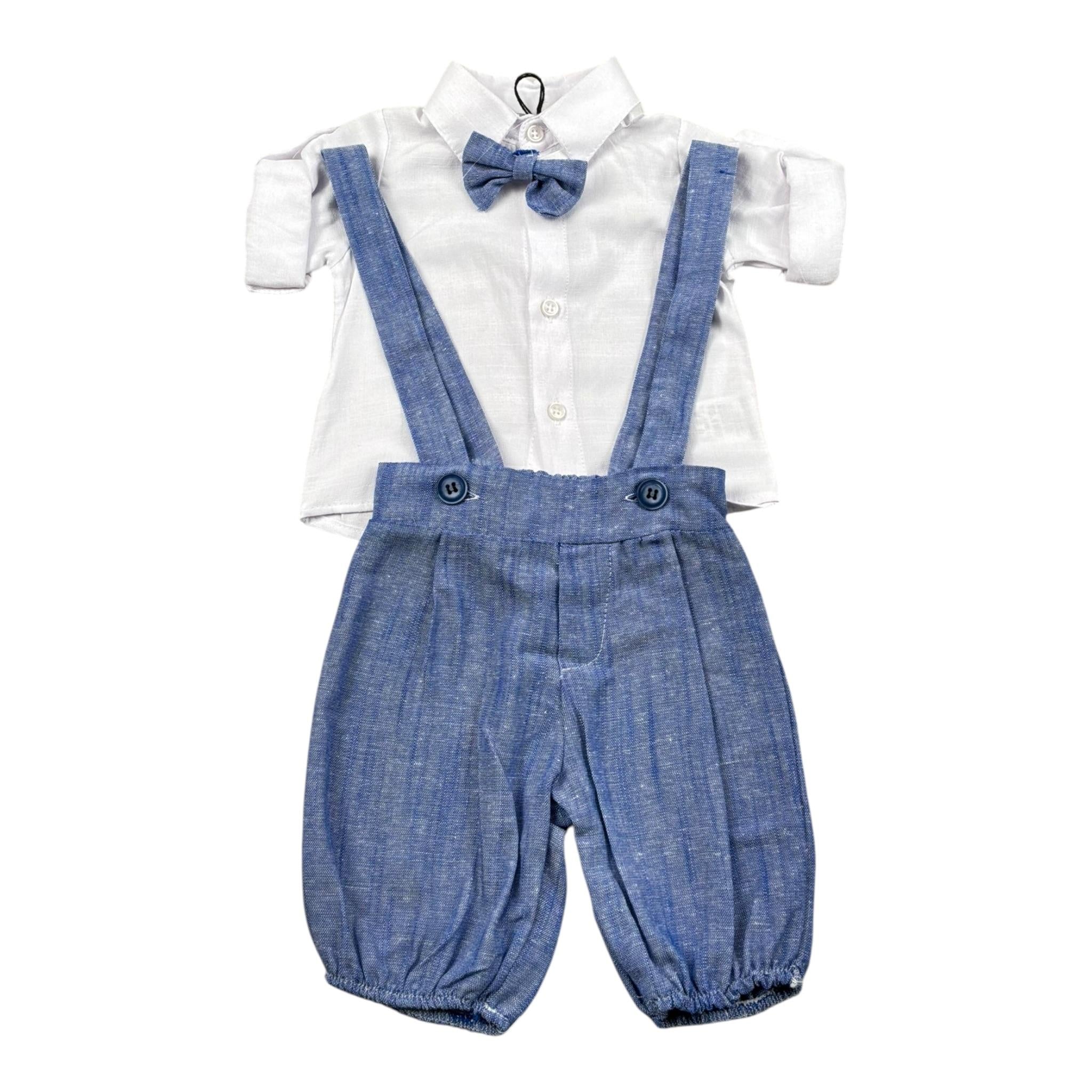 Jacques & Monique Completo 3 Pezzi Camicia-Papillion-Pantalone per Neonato 1151 BIANCO JACQUES & MONIQUE 