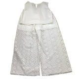 Kocca Completo 2 Pezzi Pantalone-Top Tinta Unita con Ricami per Bambina 60725 BIANCO Kocca 