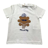 Manuel Ritz T-Shirt Girocollo Tinta Unita con Stampa per Neonato MR3107N BIANCO MANUEL RITZ 