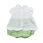 Bimbalo' Pagliaccetto Bicolore con Colletto per Neonata 7568 BIANCO/VERDE BIMBALO' 