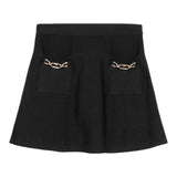 Twinset Gonna Tinta Unita con Elastico In Vita per Bambina 251GJ3QW3X NERO TWINSET 