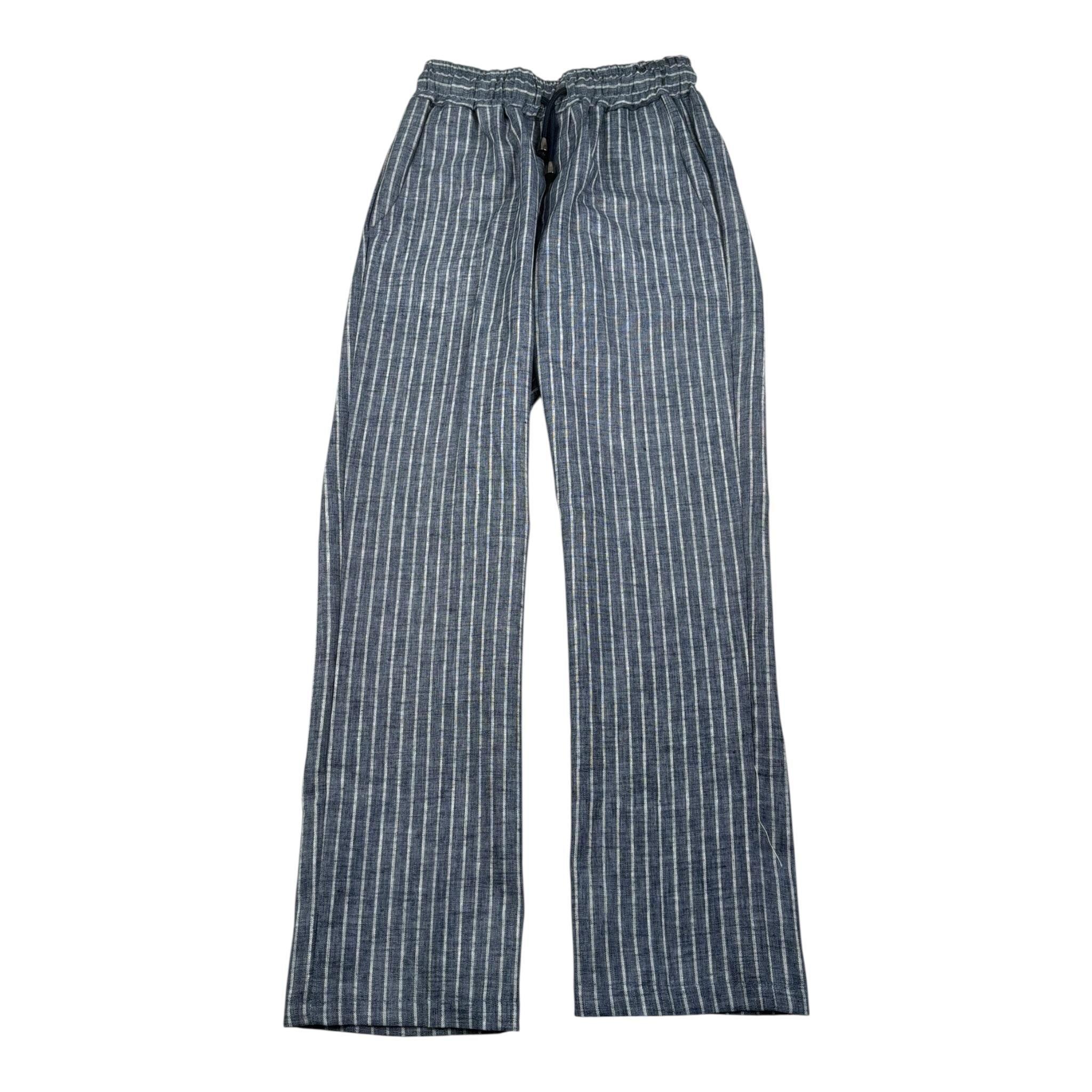 Over-D Pantalone Tinta Unita con Fantasia A Righe per Bambino OK1255SPN BLU OVER-D 