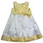 Le Bebe Abito Giromanica Tinta Unita con Fiocco per Neonata LBG0701 BIANCO/GIALLO LE BEBE 