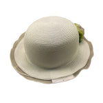 Colori Chiari Cappello In Paglia Tinta Unita con Applicaizoni per Neonata FN998219 PANNA COLORI CHIARI 