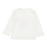Monnalisa Shirt Tinta Unita con Stampa E Brillantini per Bambina 39D626J BIANCO MONNALISA 
