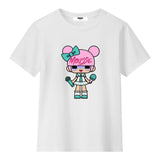 Mousse T-Shirt Girocollo Tinta Unita con Stampa per Neonata DOLLWHITEN BIANCO MOUSSE 
