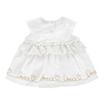 Monnalisa Pagliaccetto Tinta Unita con Stampa per Neonata 35E208 BIANCO MONNALISA 