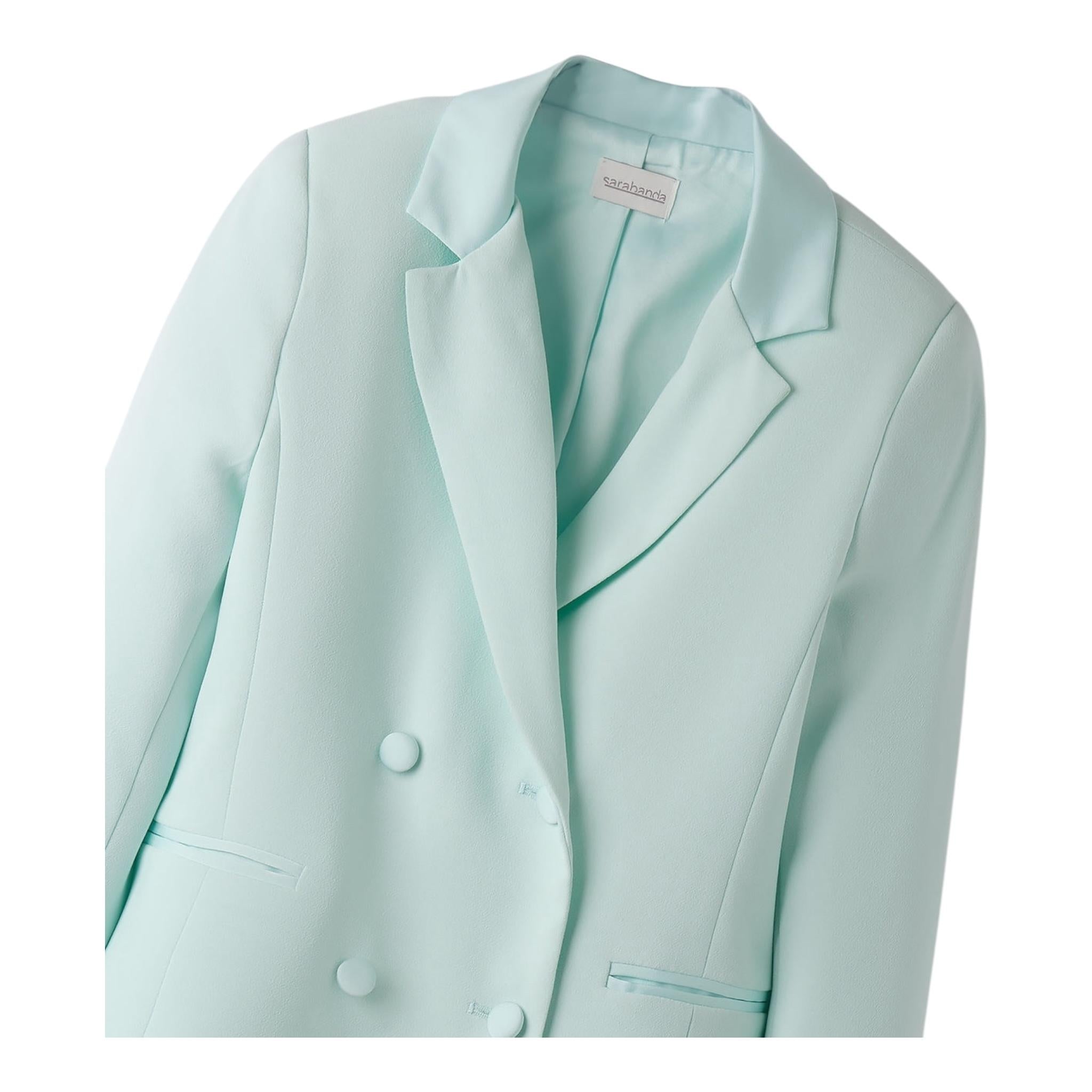 Sarabanda Giacca Tinta Unita Doppio Petto per Bambina 0B492 VERDE ACQUA SARABANDA 
