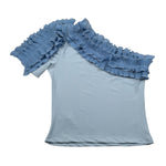 Patrizia Pepe T-Shirt Monospalla tinta unita Azzurro per Bambina 7M0777 AZZURRO PATRIZIA PEPE 