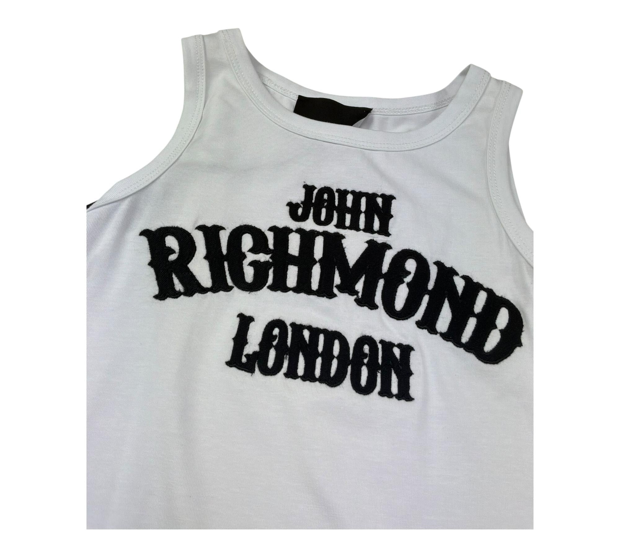 John Richmond Abito Giromanica Tinta Unita Bicolore per Bambina RGP26061VE BIANCO/NERO JOHN RICHMOND 