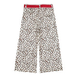 Monnalisa Pantalone Tinta Unita con Fantasia Maculata per Bambina 11E421 BIANCO MONNALISA 