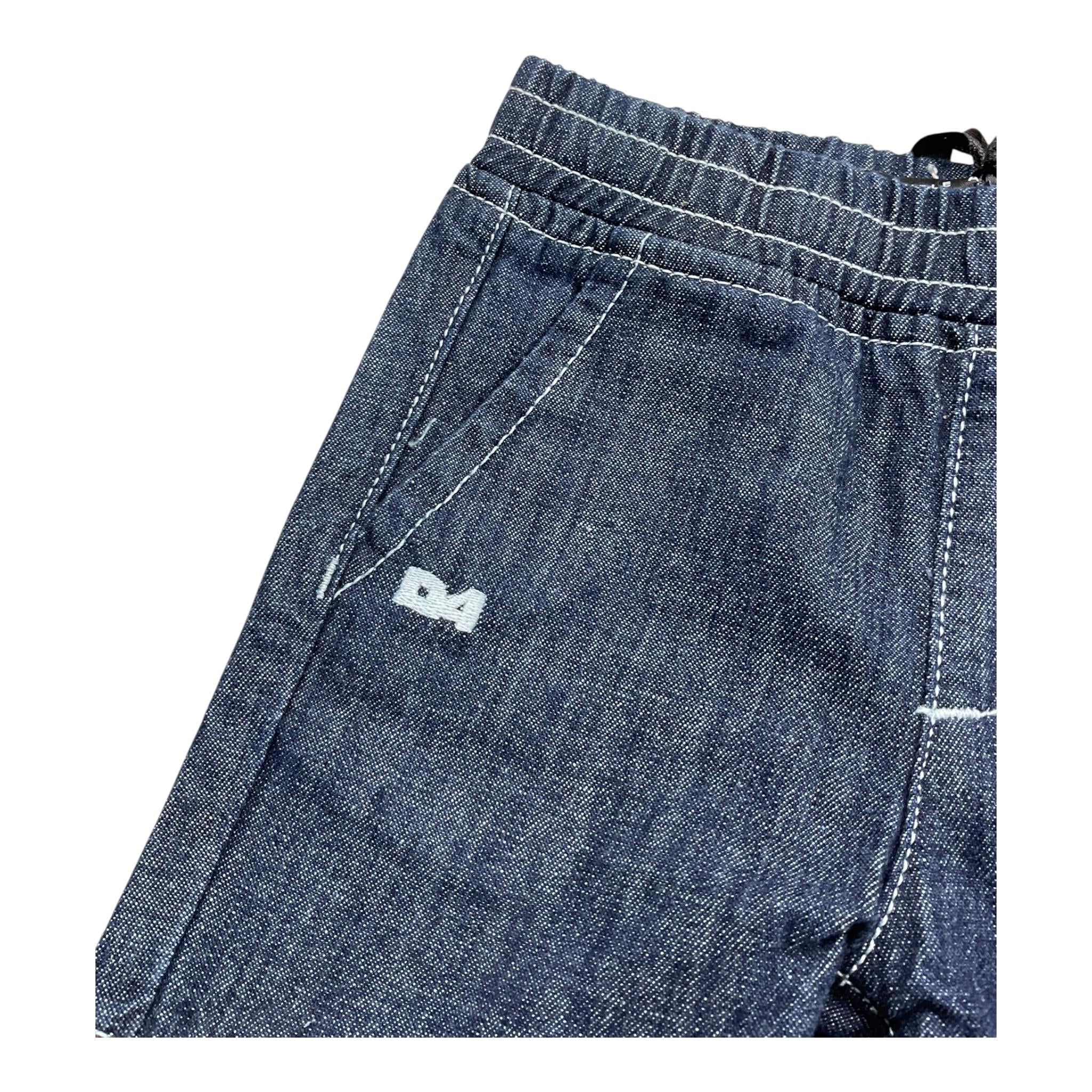 Daniele Alessandrini Bermuda In Denim Tinta Unita con Elastico In Vita per Neonato 1296SD00201 BLU DANIELE ALESSANDRINI 