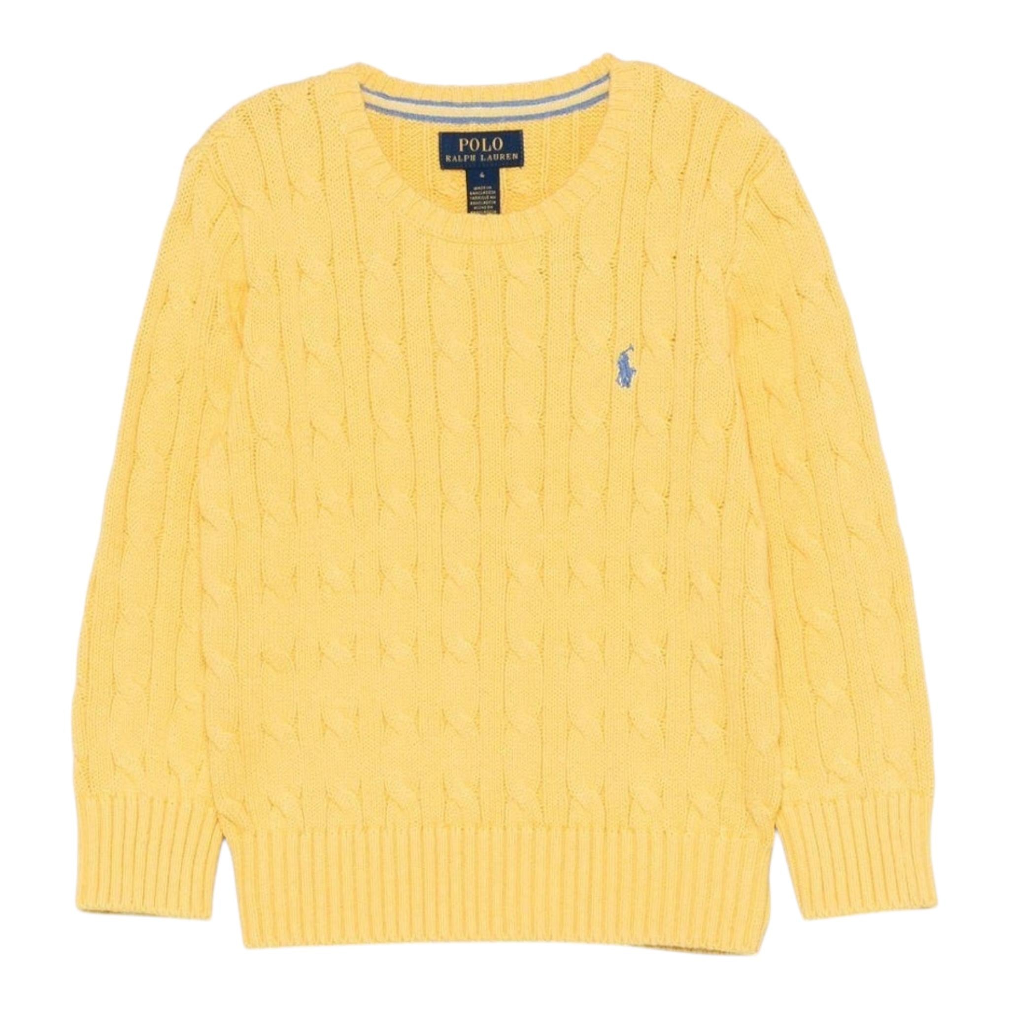 Ralph Lauren Maglia Girocollo Tinta Unita con Logo per Neonato 322702674073N GIALLO RALPH LAUREN 