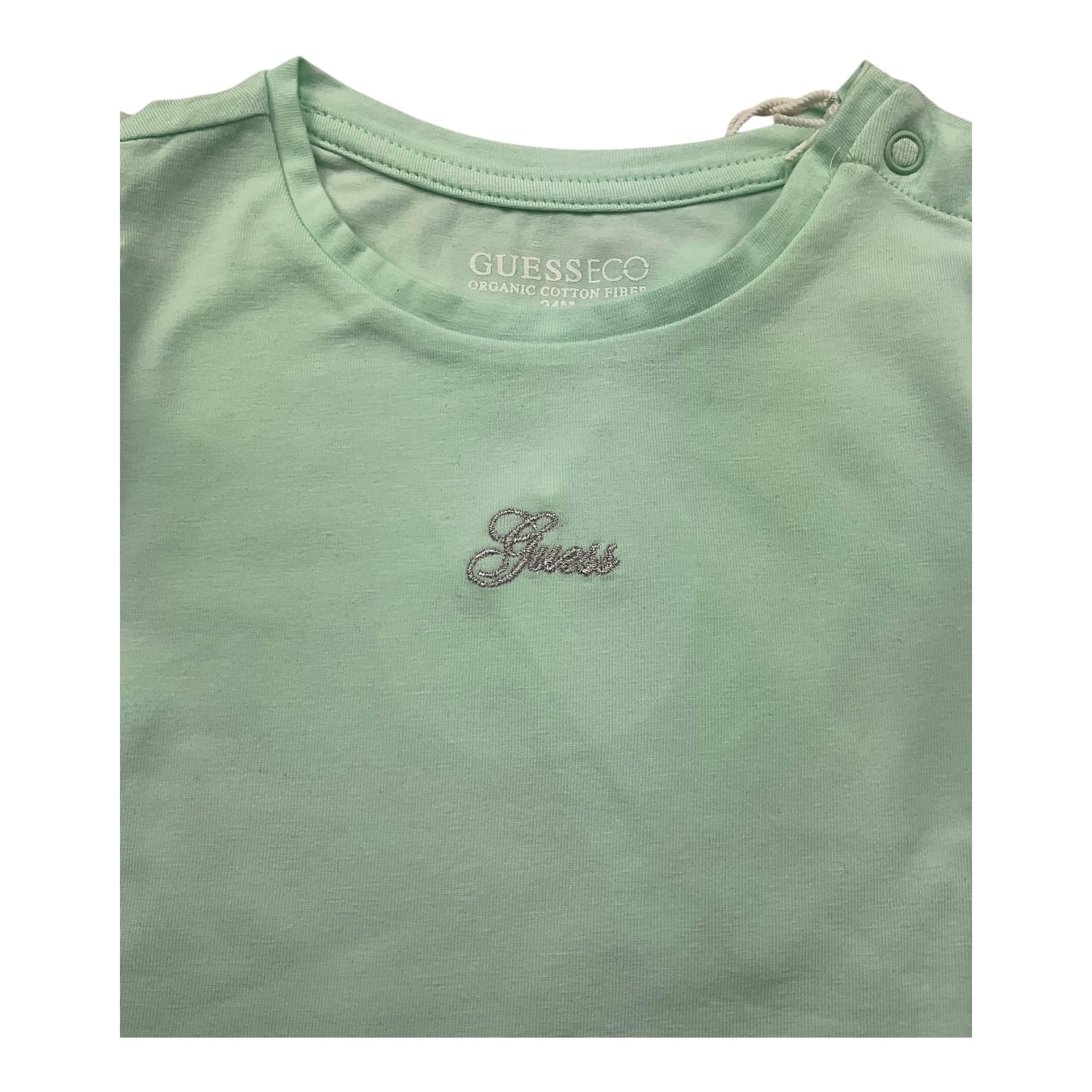 Liu Jo T-Shirt Girocollo Tinta Unita con Logo per Neonata K5GI18K6YW4 VERDE ACQUA LIU JO 