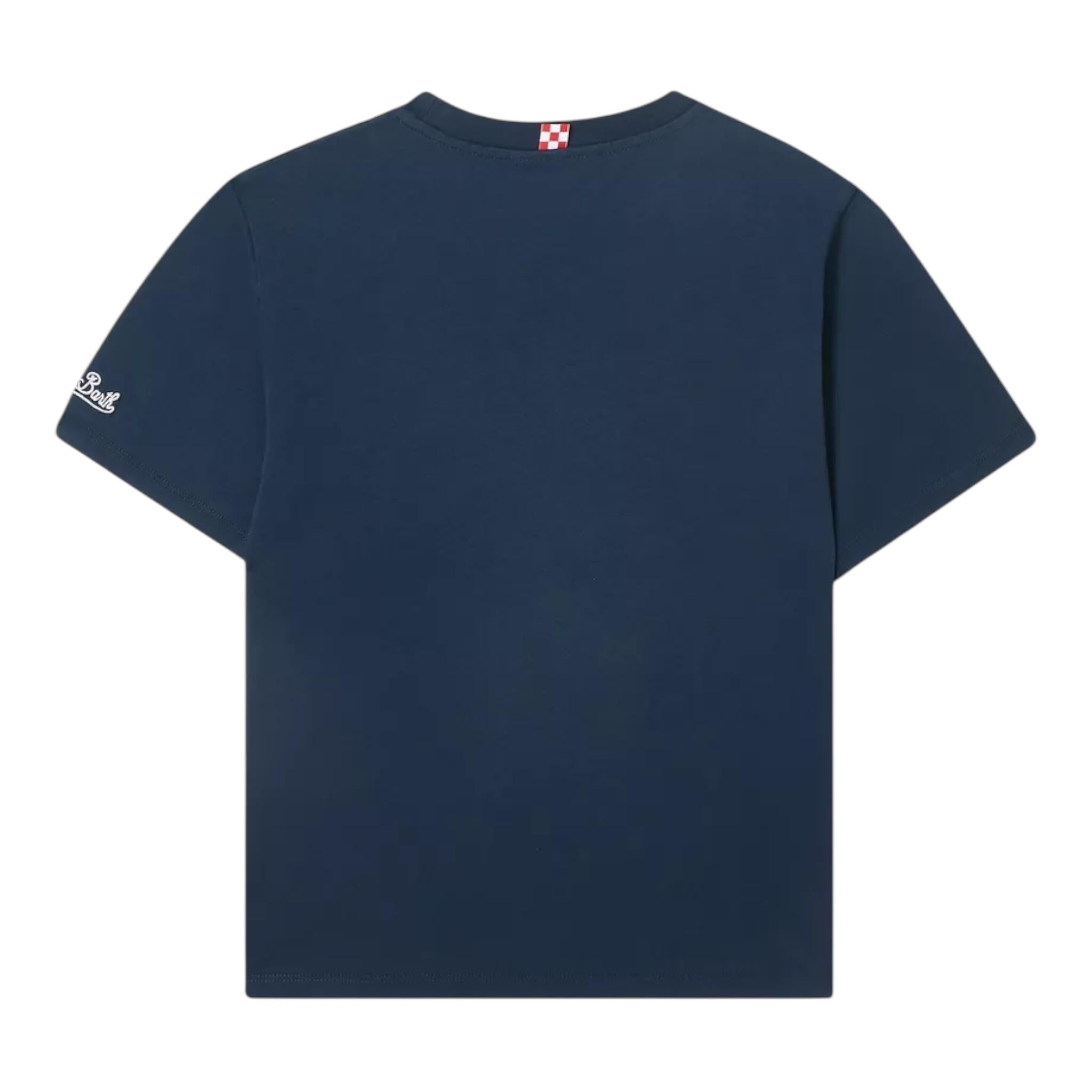 Saint Barth T-Shirt Girocollo Tinta Unita con Taschino per Bambino POPCORN BLU SAINT BARTH 