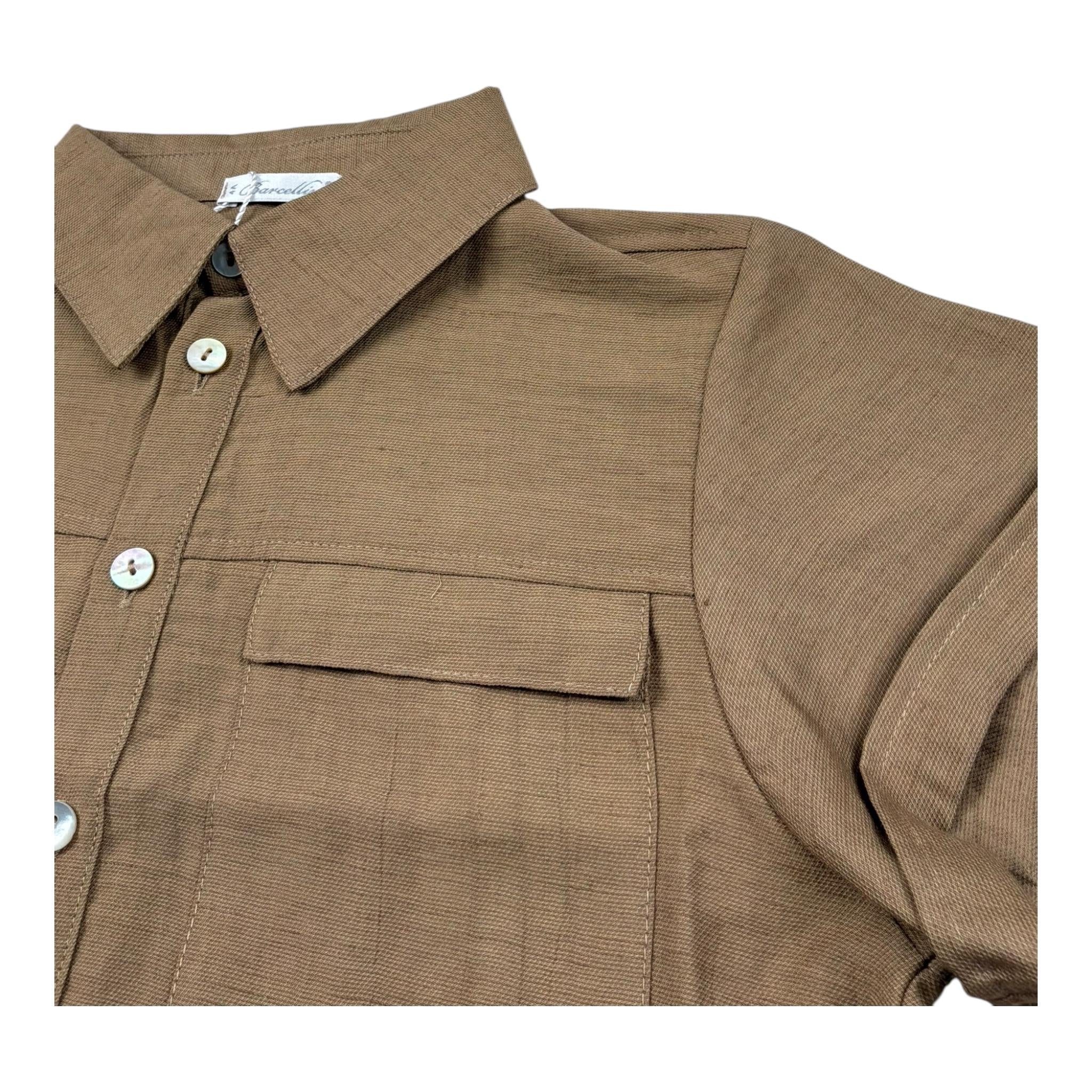 Barcellino Camicie Mezza Manica Tinta Unita per Bambino 120413 BEIGE BARCELLINO 