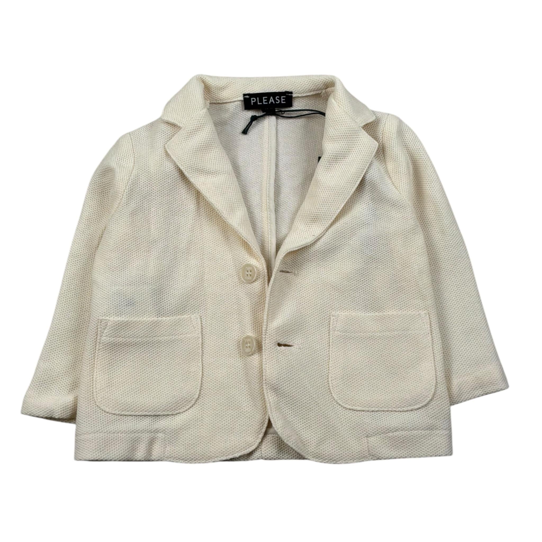 Please Giacca Tinta Unita per Bambino JB03282B73J PANNA PLEASE 