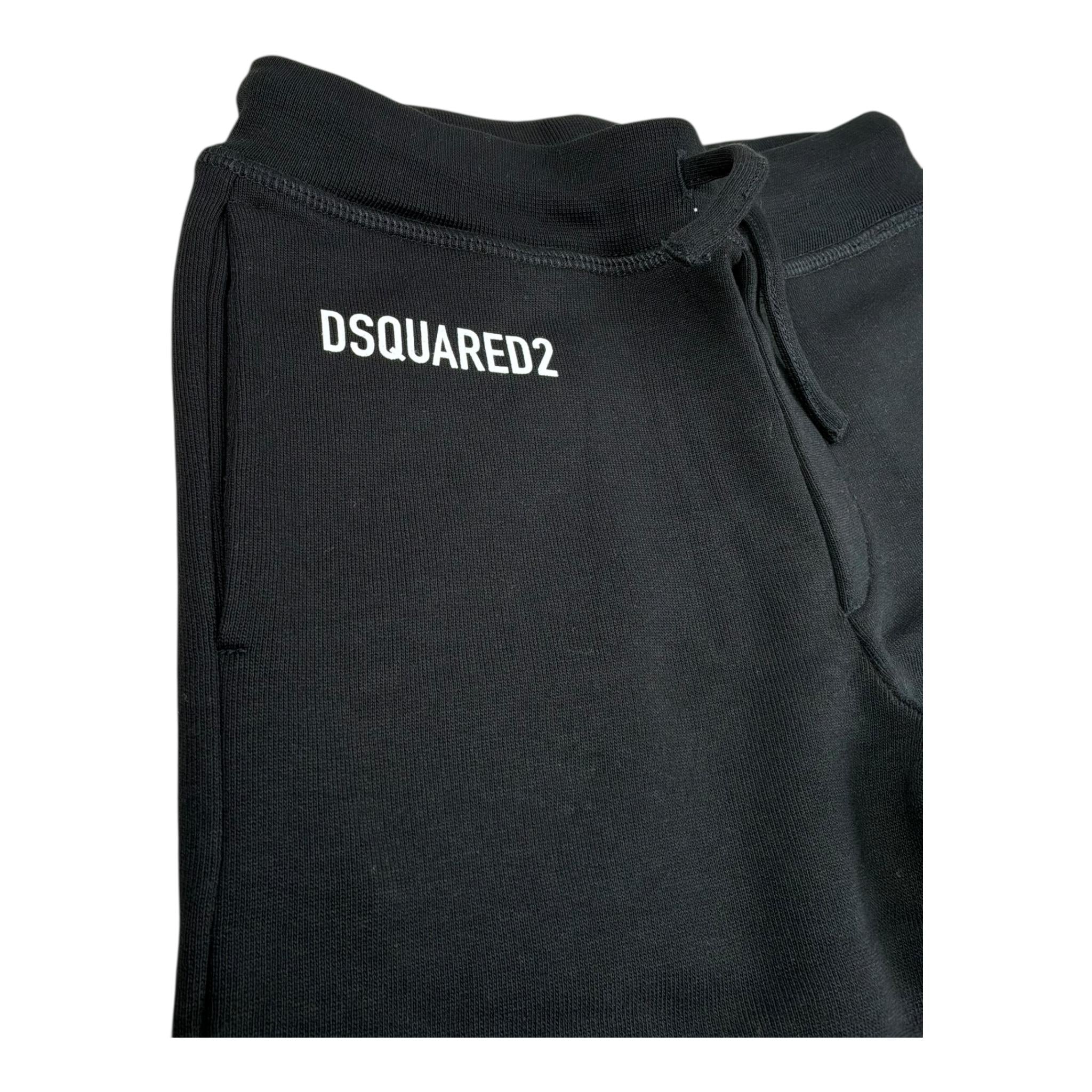 Dsquared2 Pantalone Tuta Tinta Unita con Logo per Bambino DQ2527 NERO DSQUARED2 