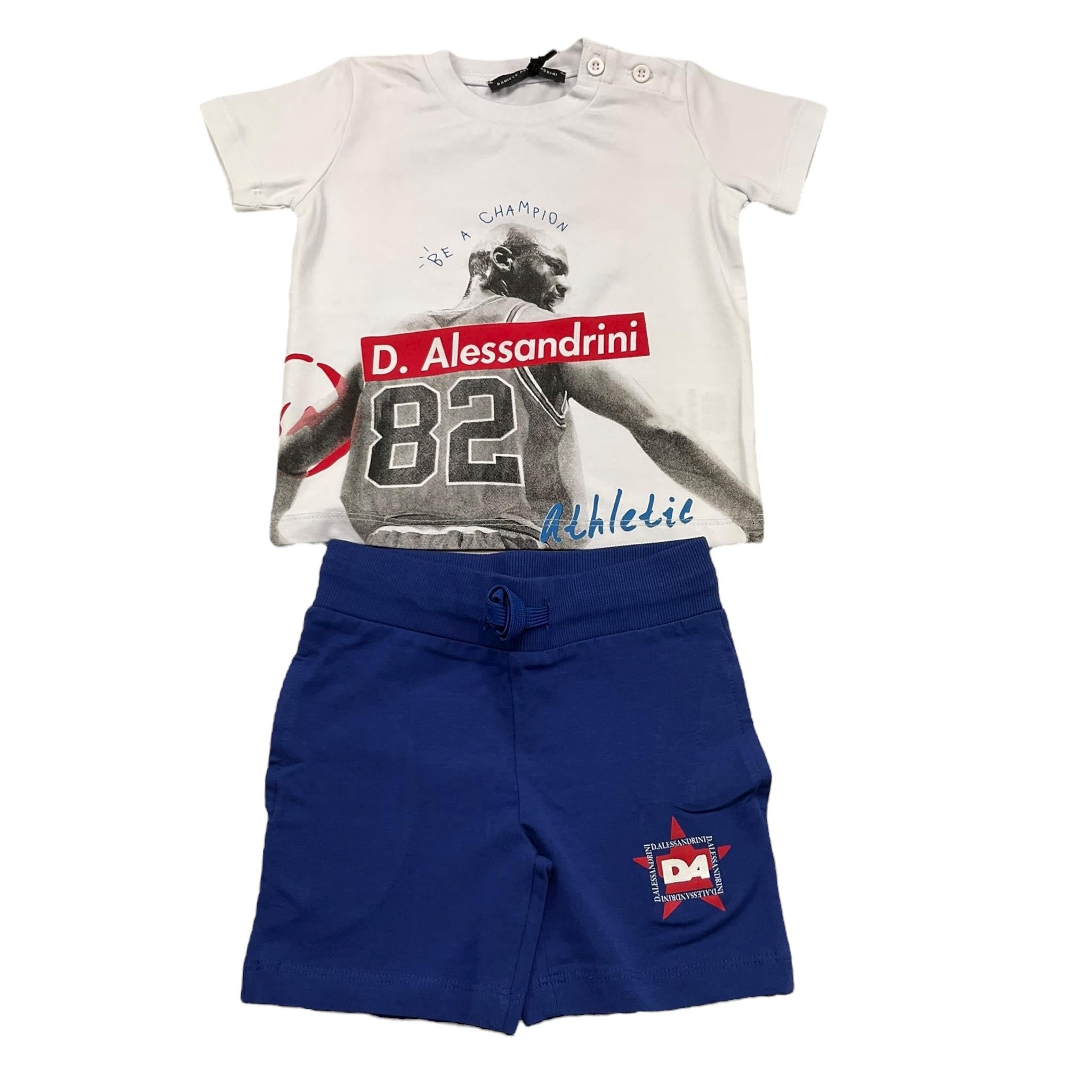Daniele Alessandrini Completo 2 Pezzi T-Shirt-Bermuda per Neonato 1296K0945 BIANCO/BLU DANIELE ALESSANDRINI 