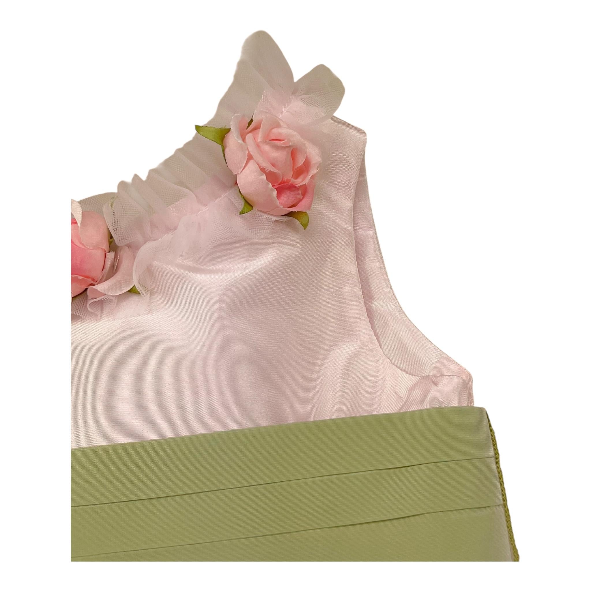 La Sartoria Dei Piccoli Abito Cerimonia Tinta Unita con Applicazioni Fiori per Neonata L030 ROSA LA SARTORIA DEI PICCOLI 