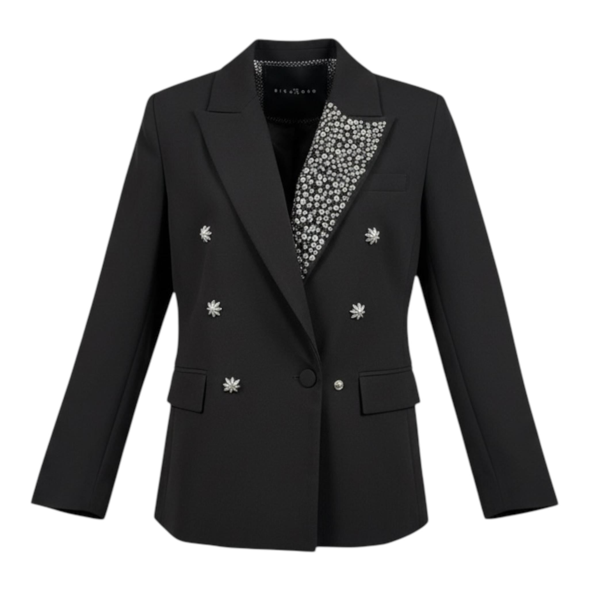 John Richmond Giacca Tinta Unita con Borchie per Bambina RGP26108GC NERO JOHN RICHMOND 